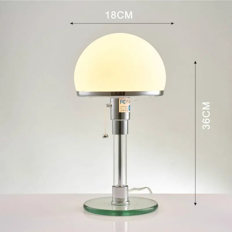 Modern Minimalist Glass LED Table Lamp with Silver Finish