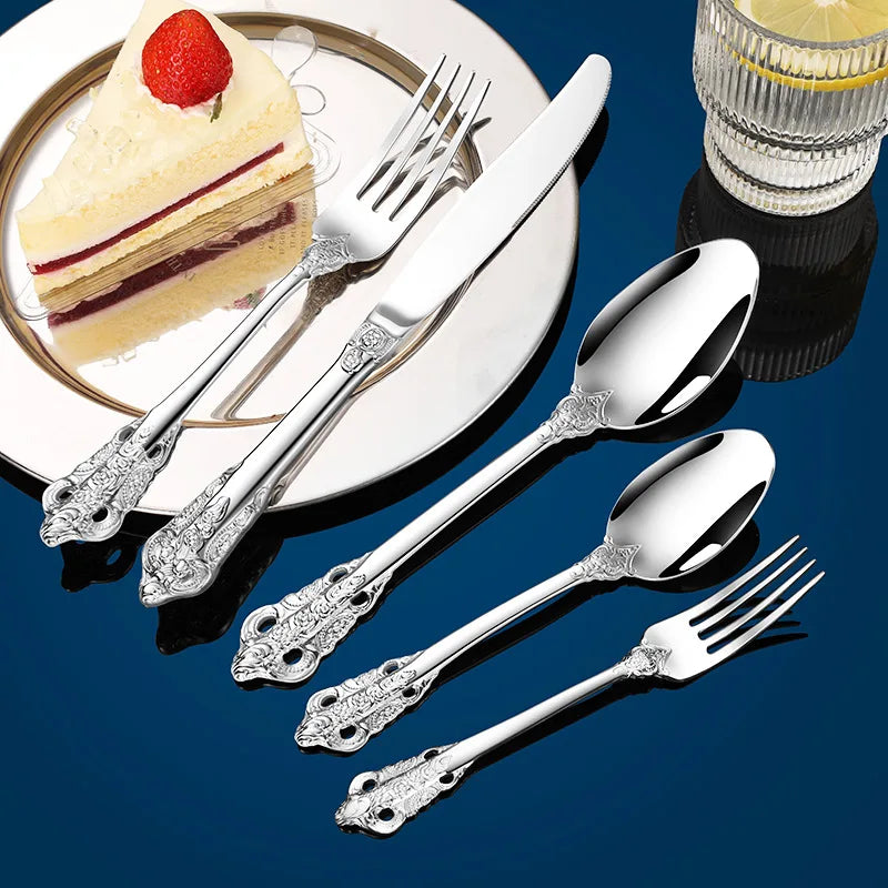 Gold-Plated Stainless Steel Cutlery Set