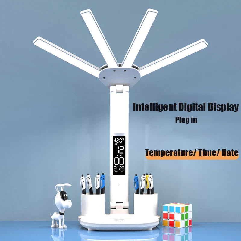 3in1 Multifunctional Smart Table Lamp with Fan and Clock