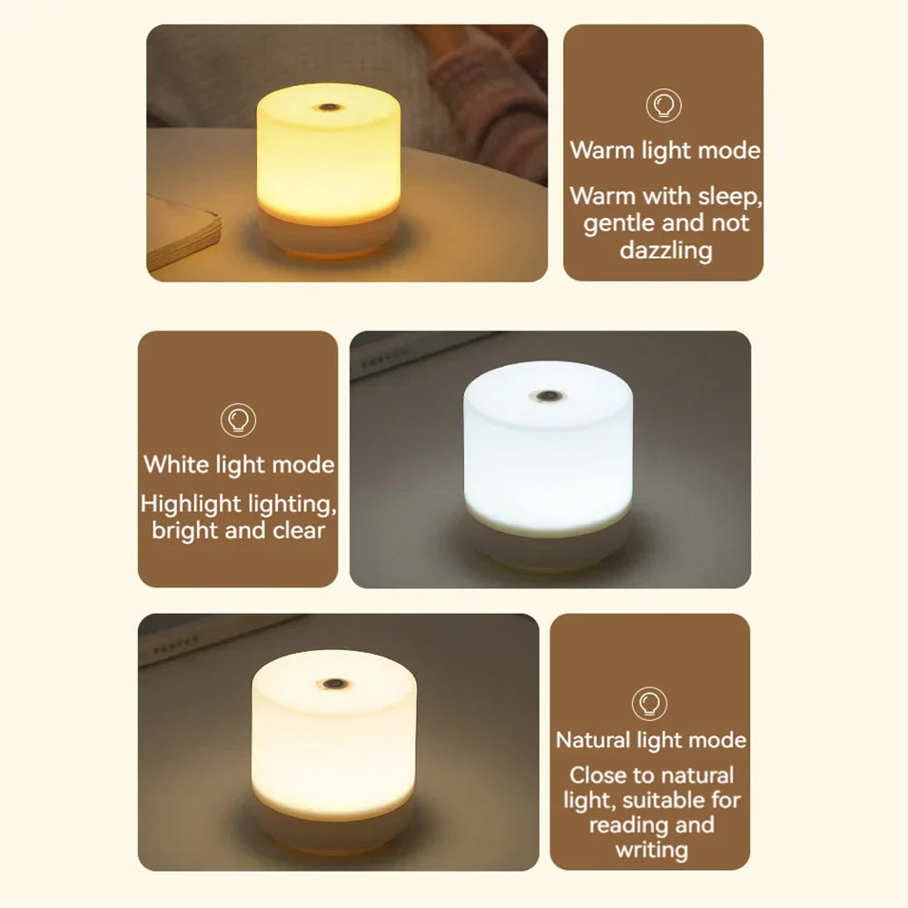 Touch-Dimming USB LED Nightstand Lamp for Bedroom and Dorm