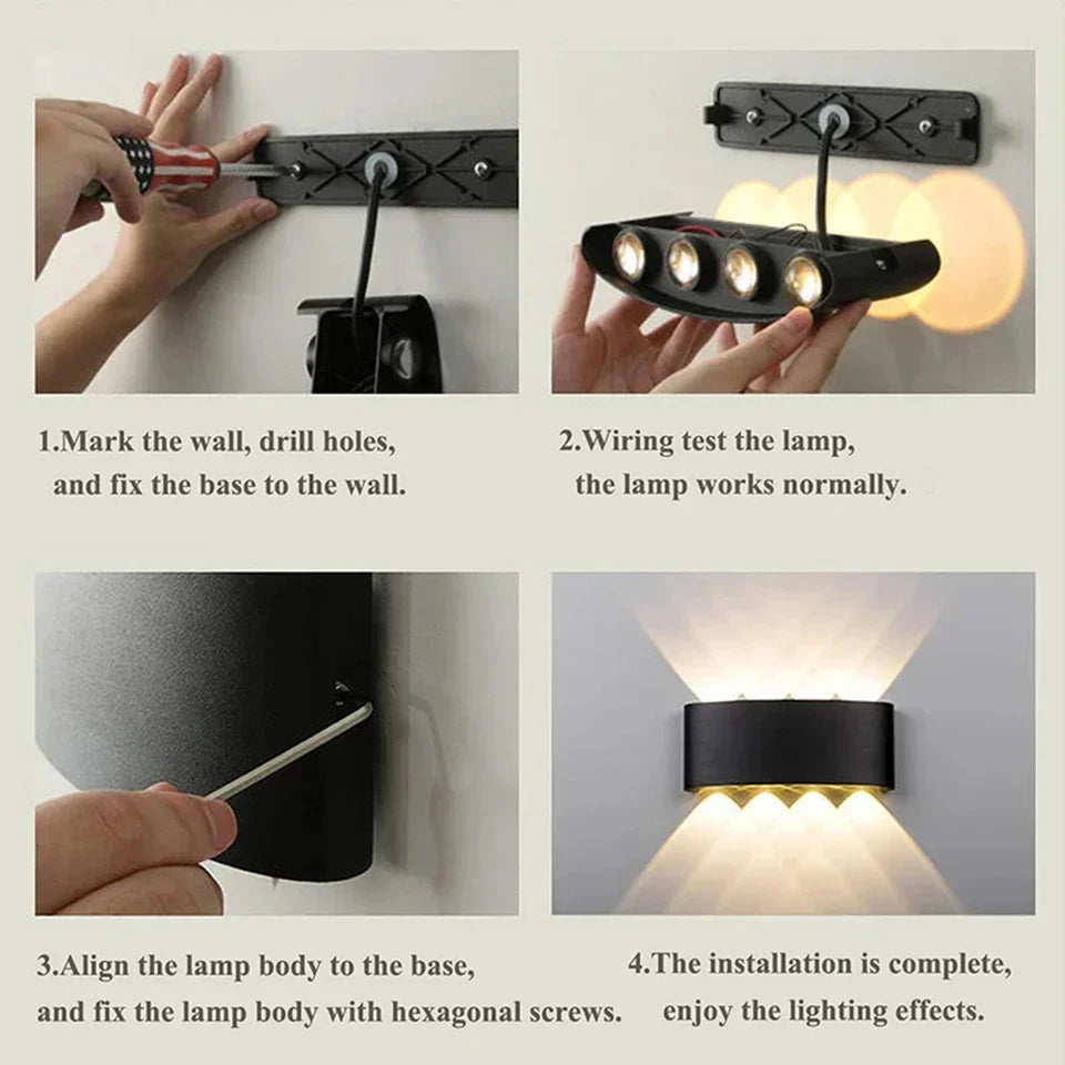 Modern LED Wall Lamp - Minimalist Aluminum Design for Indoor & Outdoor Use