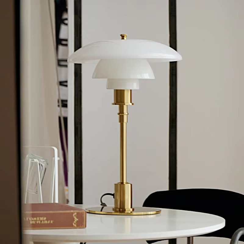 Dimmable Scandinavian Table Lamp in Iron and Glass