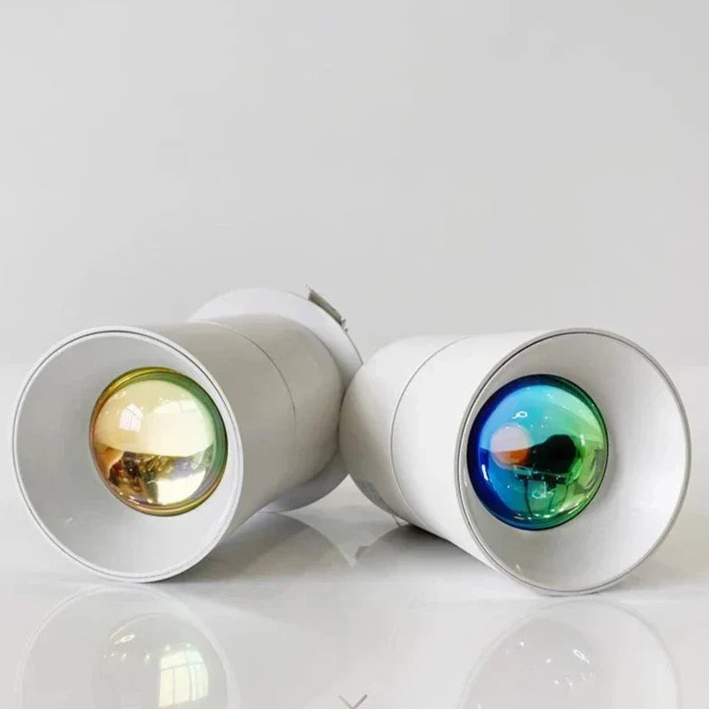 Adjustable Aluminum Ceiling Spotlight with Glass Shade