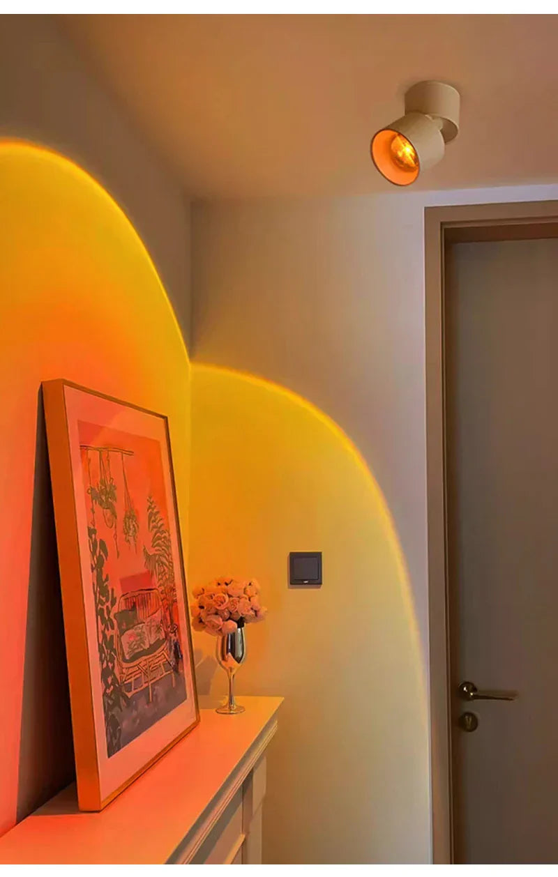 Adjustable Aluminum Ceiling Spotlight with Glass Shade