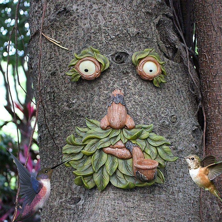 Tree Face Bird Feeder Station for Garden Decor