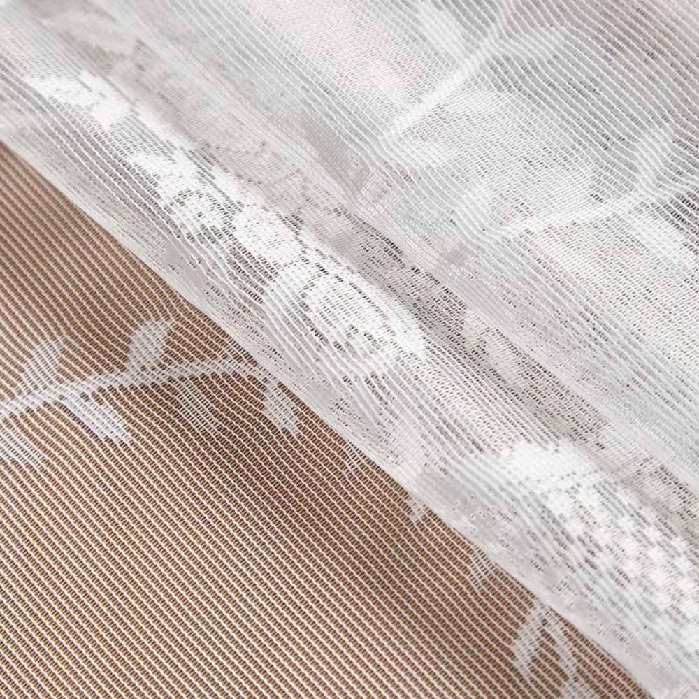 Round Floral Sheer Lace Tablecloth
