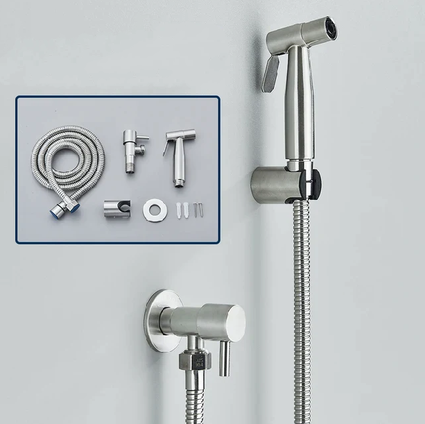 Stainless Steel Wall-Mounted Bidet Sprayer with Cold Water Function