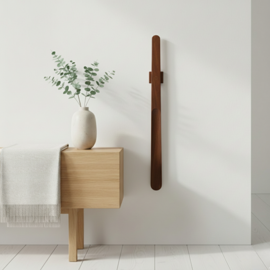 Magnetic Wall Mounted Beech Wood Shoe Horn