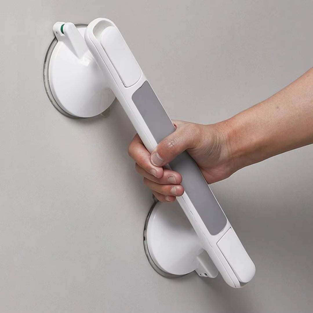 Drill-Free Shower Handle Grab Bar with Safety Lock