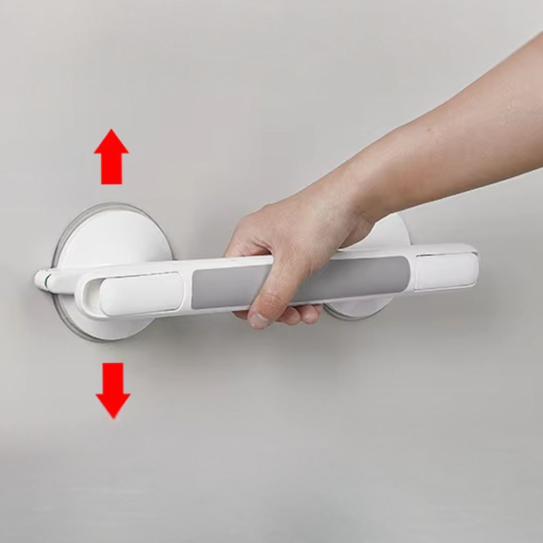 Drill-Free Shower Handle Grab Bar with Safety Lock