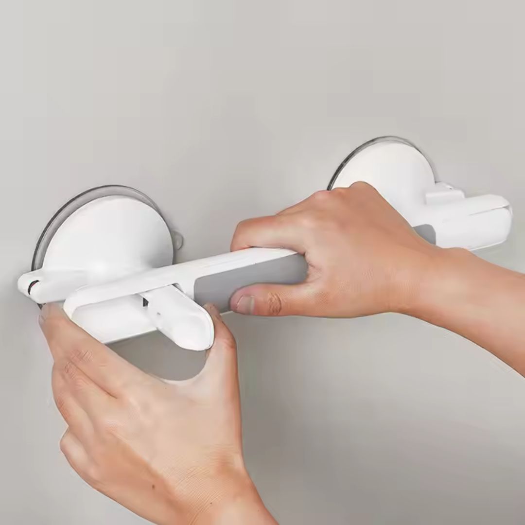 Drill-Free Shower Handle Grab Bar with Safety Lock
