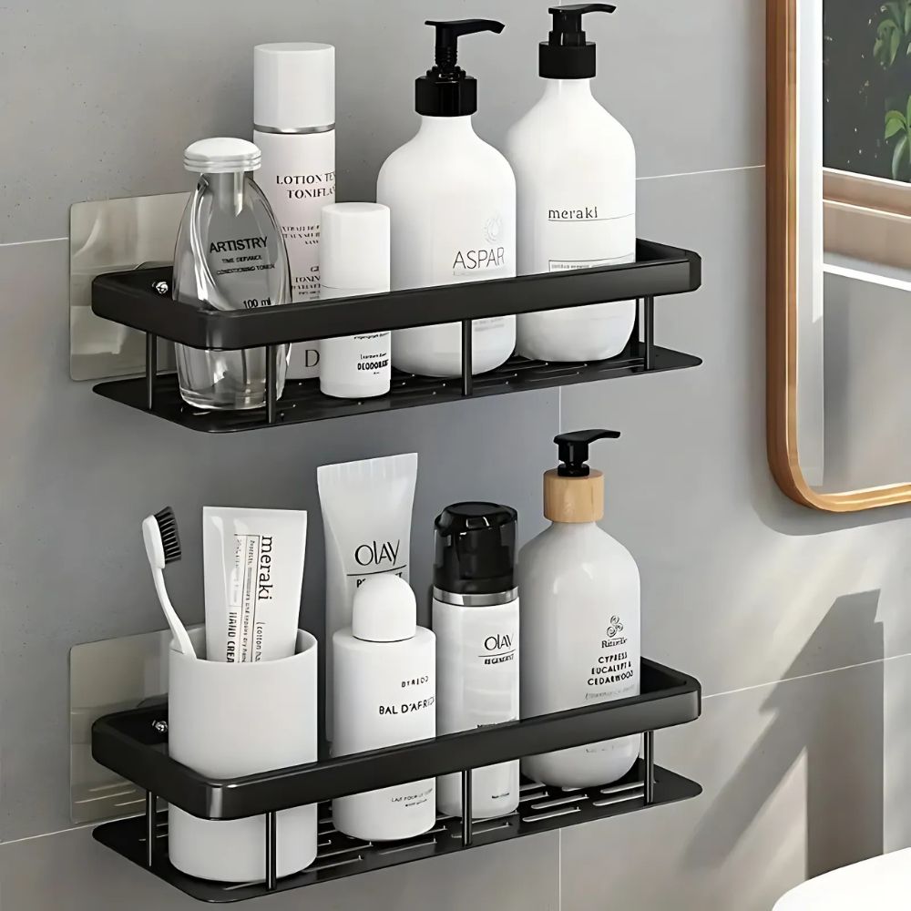 Wall-Mounted Aluminum Shower Shelf Caddy Organizer