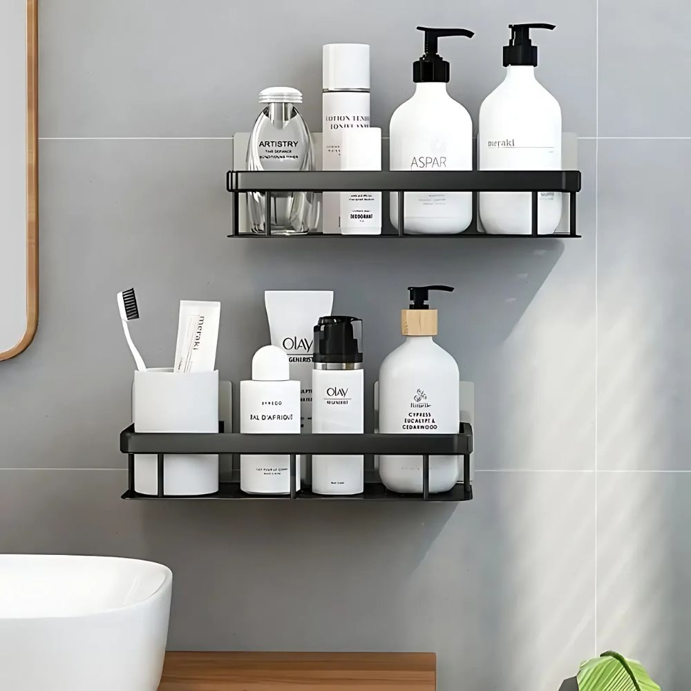 Wall-Mounted Aluminum Shower Shelf Caddy Organizer