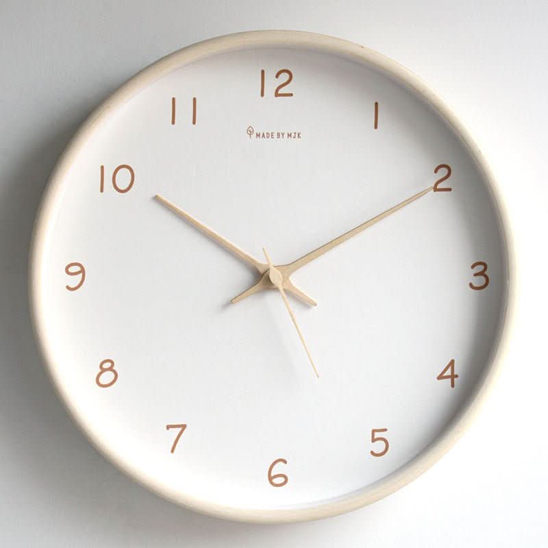 Solid Wood Silent Sweep Analog Wall Clock 10-Inch