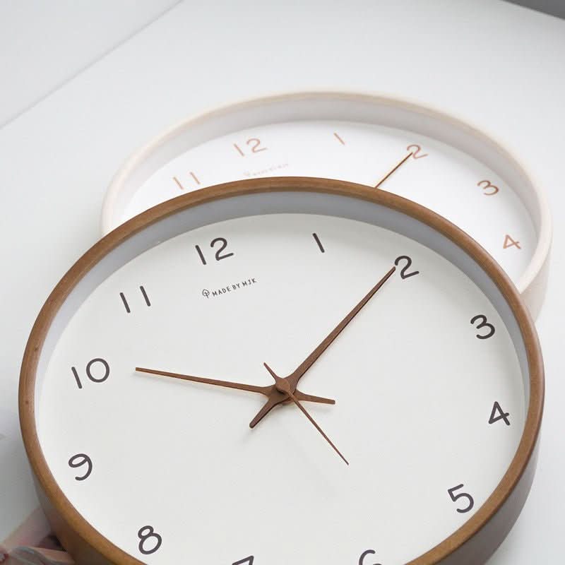 Solid Wood Silent Sweep Analog Wall Clock 10-Inch