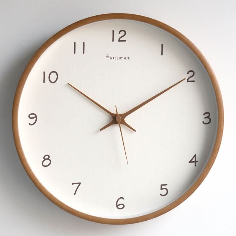 Solid Wood Silent Sweep Analog Wall Clock 10-Inch