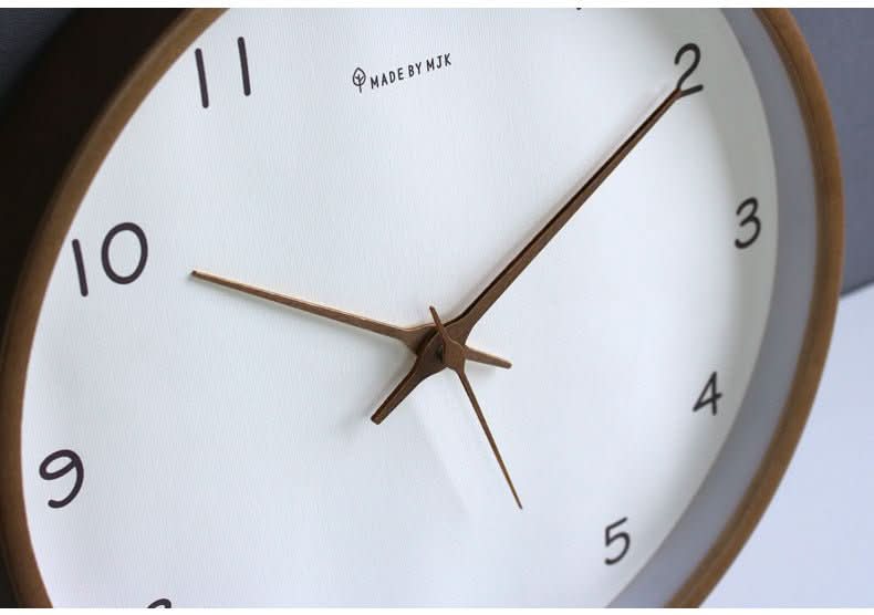 Solid Wood Silent Sweep Analog Wall Clock 10-Inch