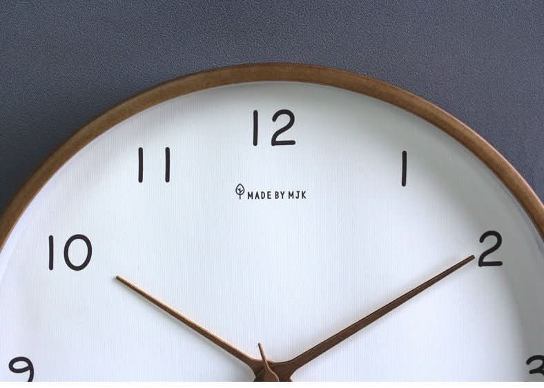 Solid Wood Silent Sweep Analog Wall Clock 10-Inch
