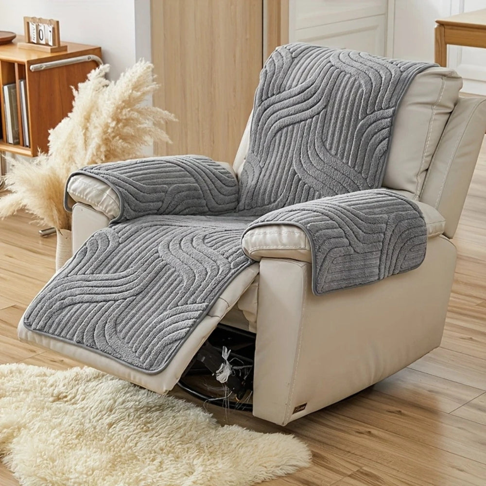 Thick Plush Anti-Slip Recliner Sofa Cover