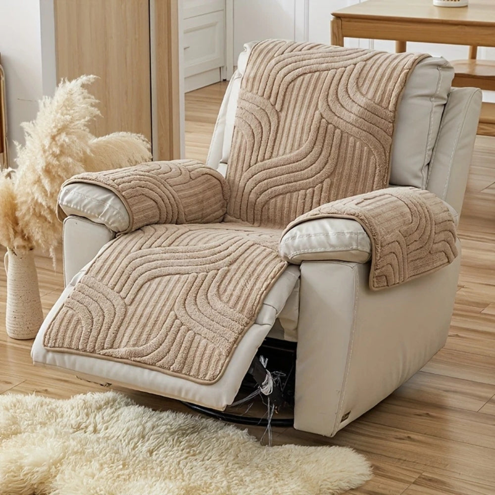Thick Plush Anti-Slip Recliner Sofa Cover