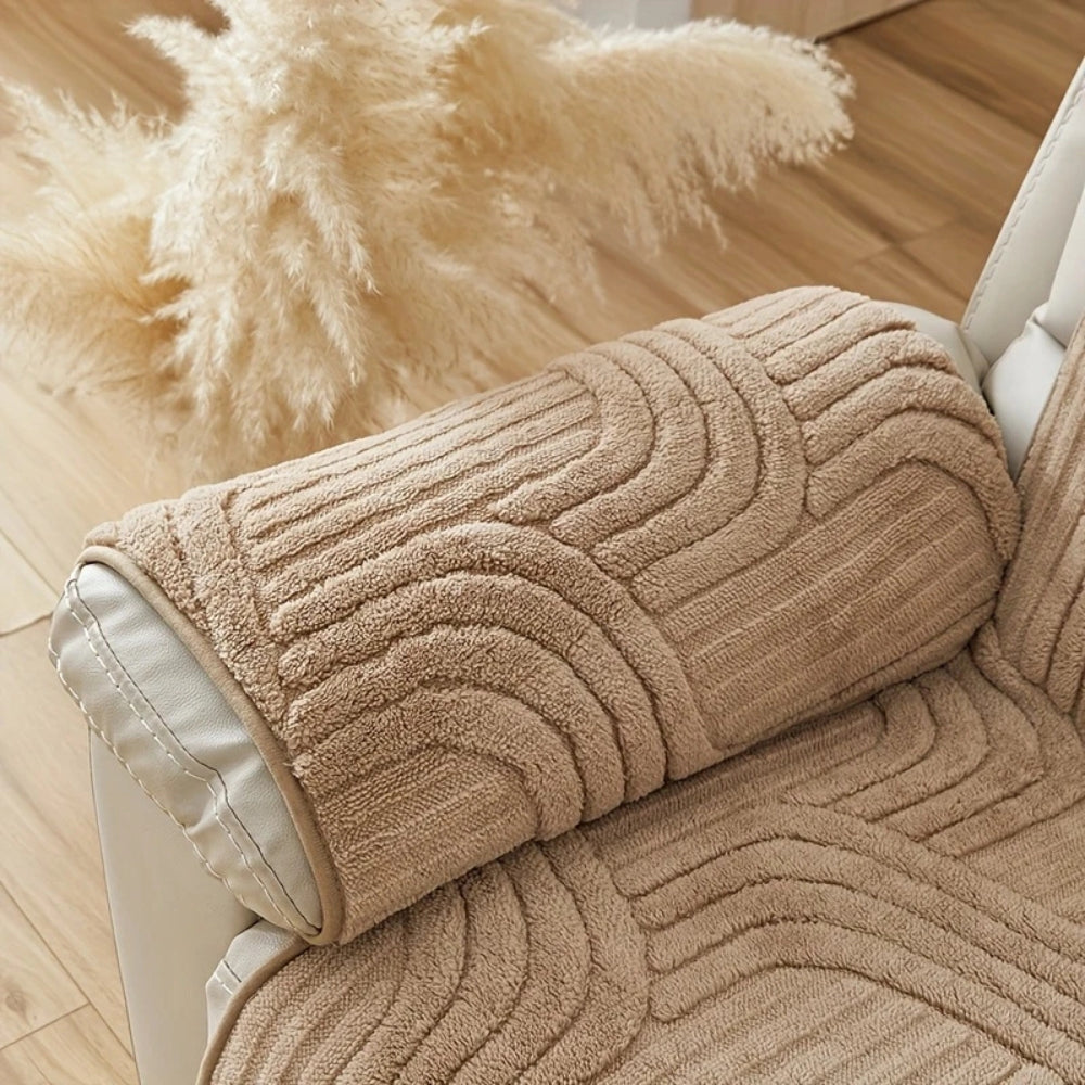 Thick Plush Anti-Slip Recliner Sofa Cover