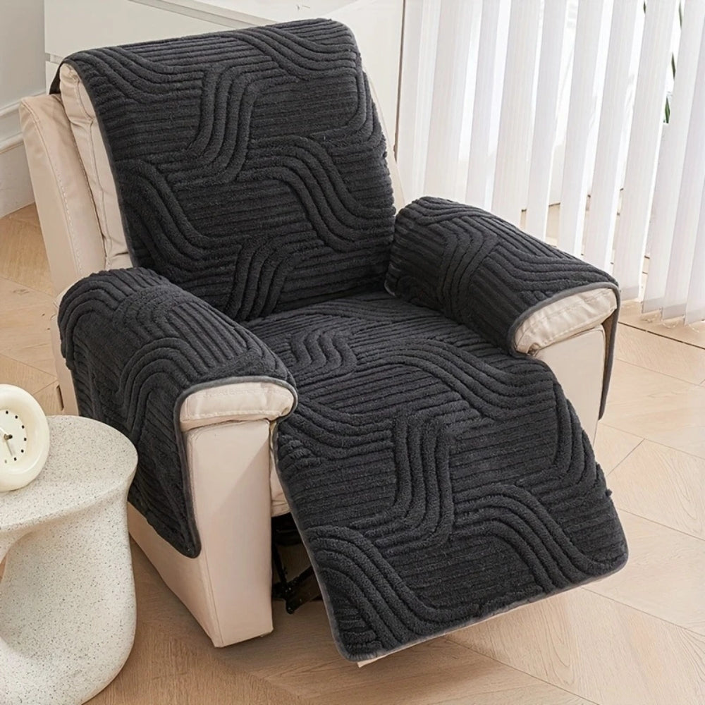 Thick Plush Anti-Slip Recliner Sofa Cover