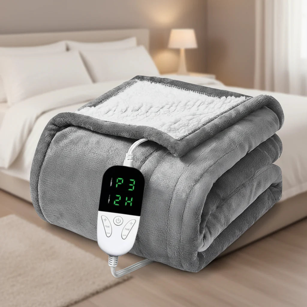 Soft Electric Heated Blanket with 6 Heat Levels and Auto-Off