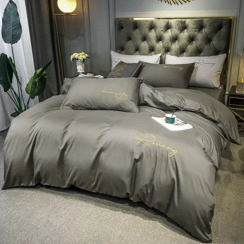 Elegant Embroidered Duvet Cover - Luxury Bedding