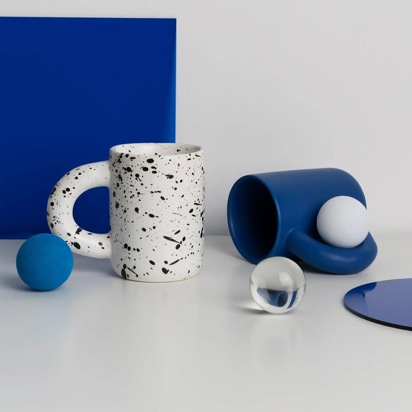 Durable Ceramic Coffee Mug with Spoon - 7.5 oz to 10 oz, Assorted Colors
