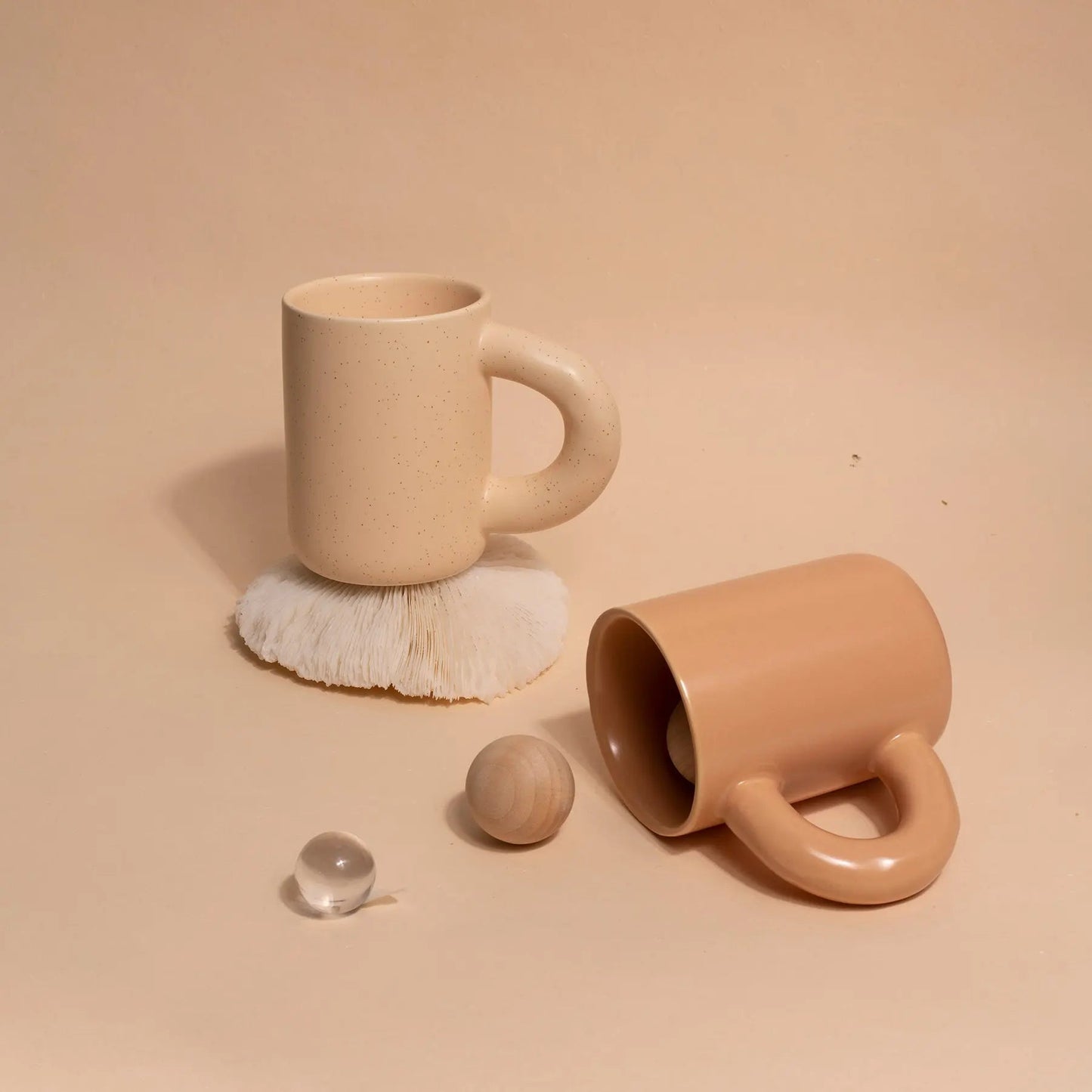 Durable Ceramic Coffee Mug with Spoon, 7.5 oz to 10 oz