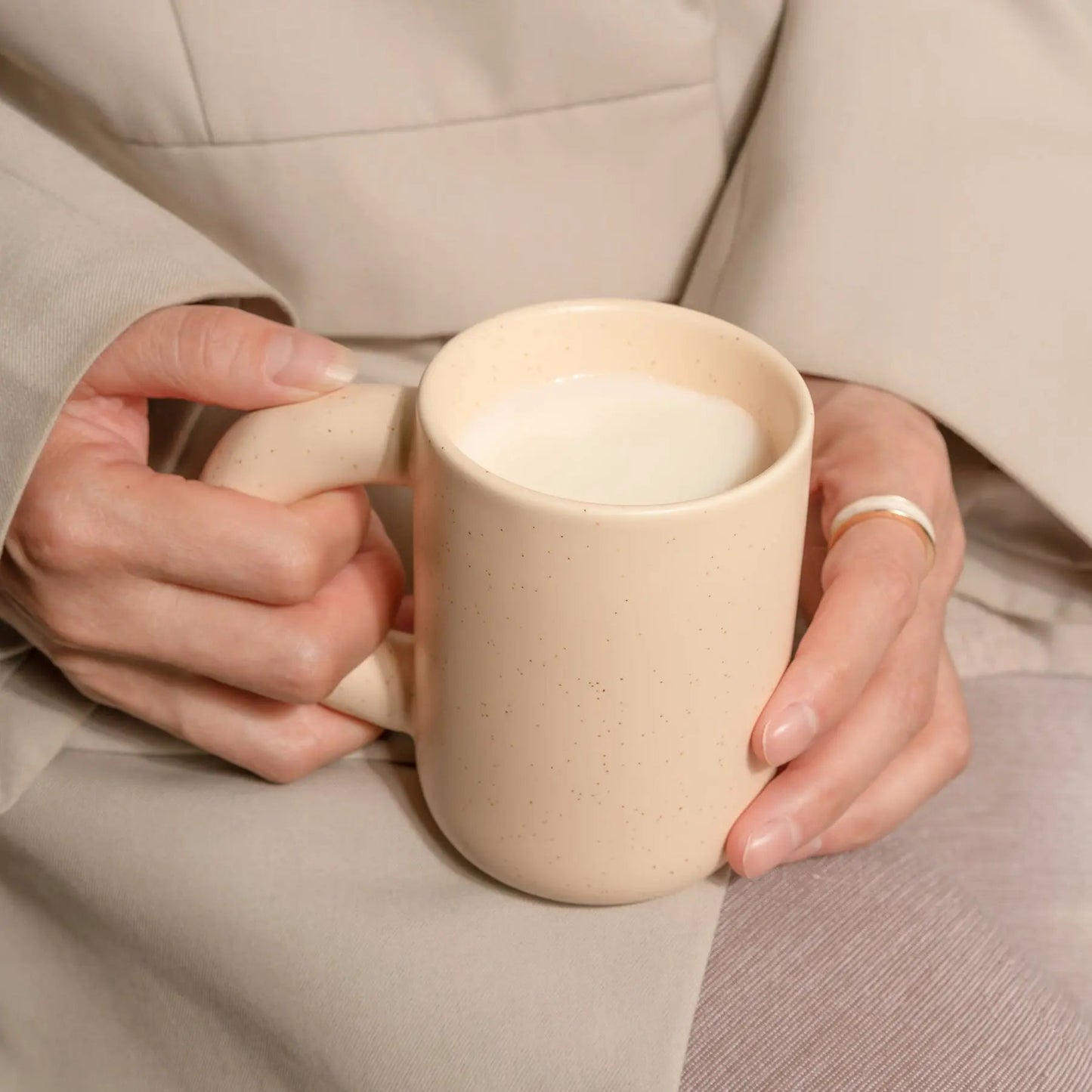 Durable Ceramic Coffee Mug with Spoon - 7.5 oz to 10 oz, Assorted Colors