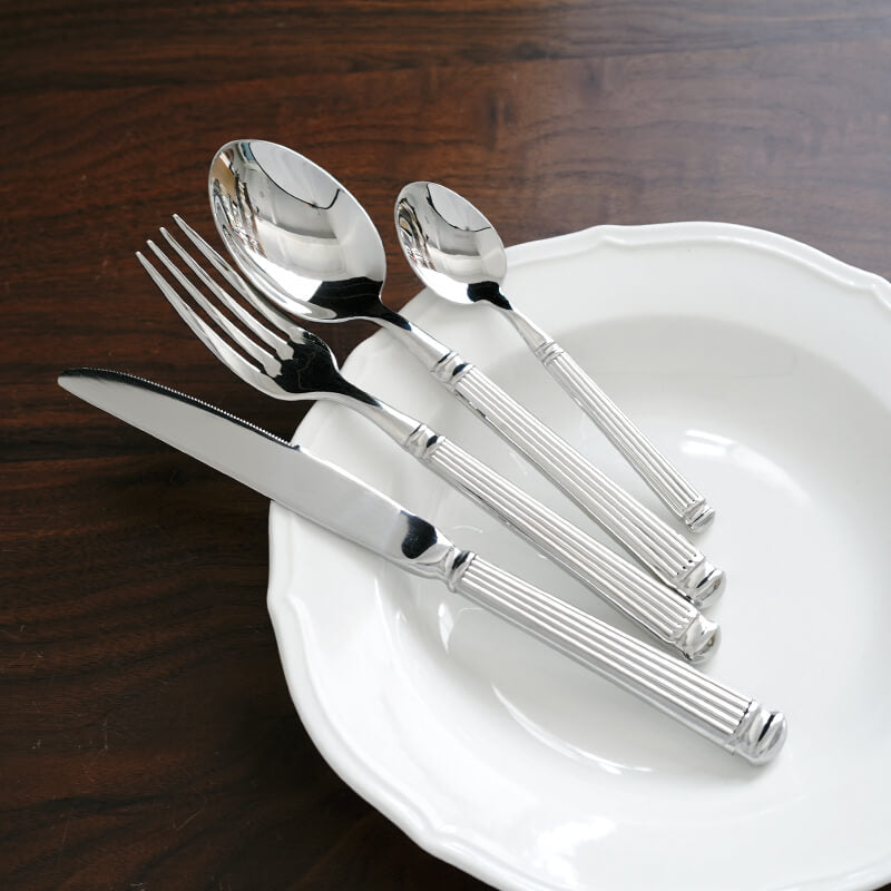 Chic Striped Stainless Steel Cutlery Set