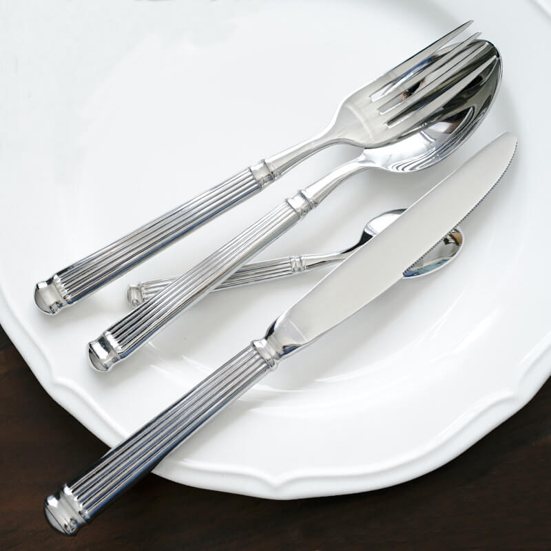 Chic Striped Stainless Steel Cutlery Set