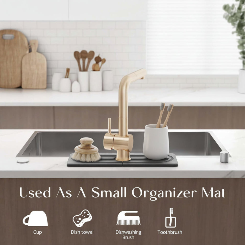 Diatomite Stone Sink Drying Mat with Faucet Cut-Out