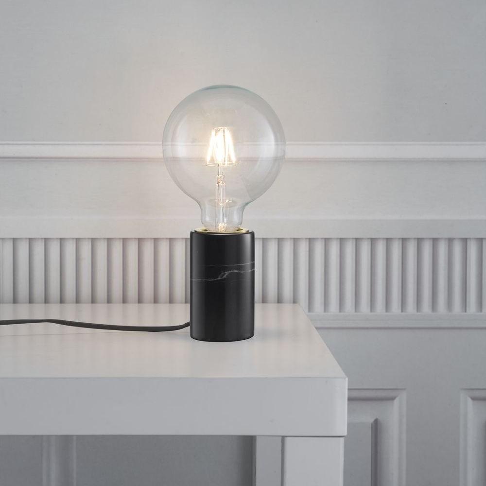 Marble Table Lamp with Gold Accents - Elegant Desk and Nightstand Light