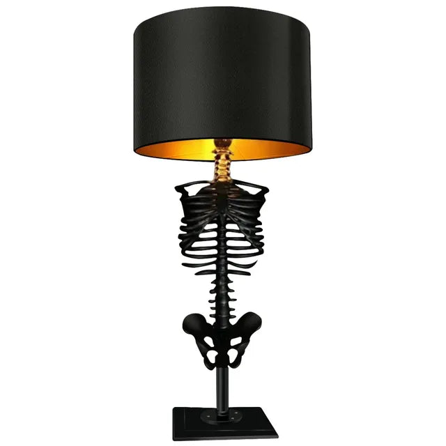 Gothic Skeleton Table Lamp - Handmade Resin Design