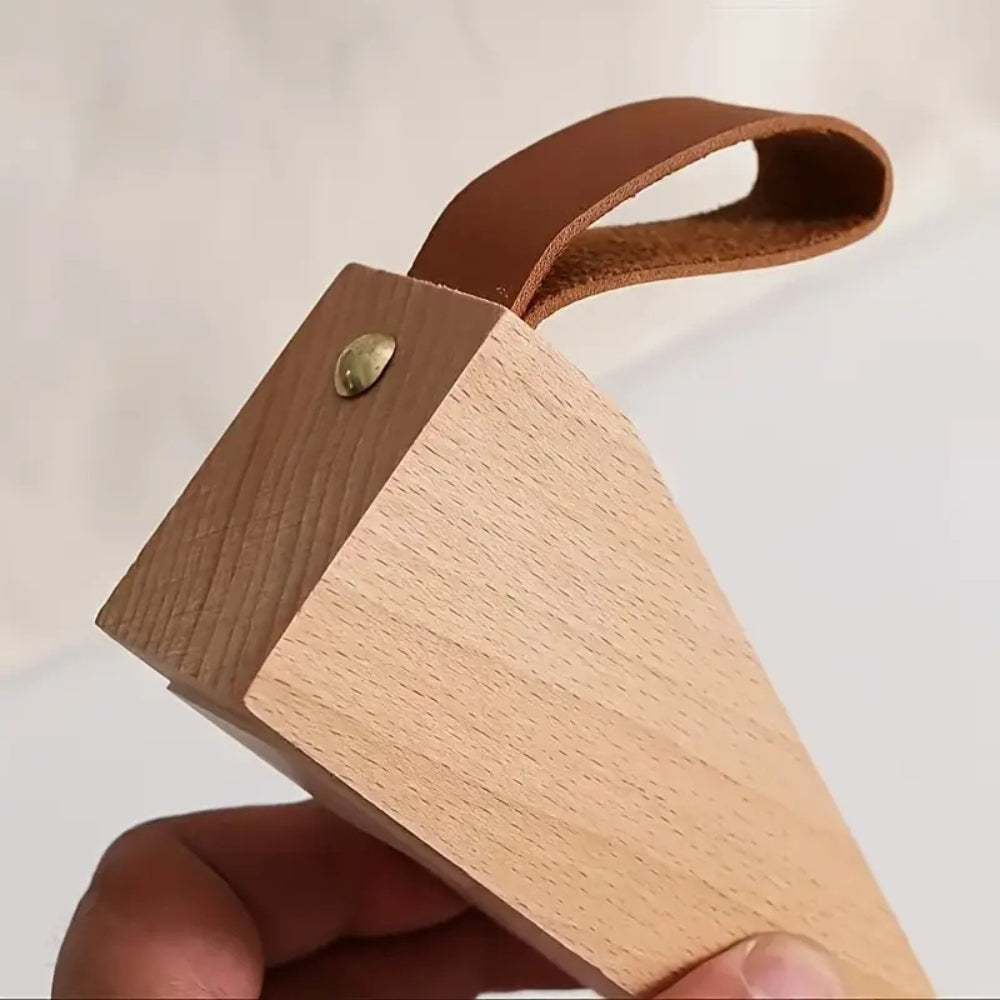 Sleek Wooden Door Stopper with Anti-Slip Base
