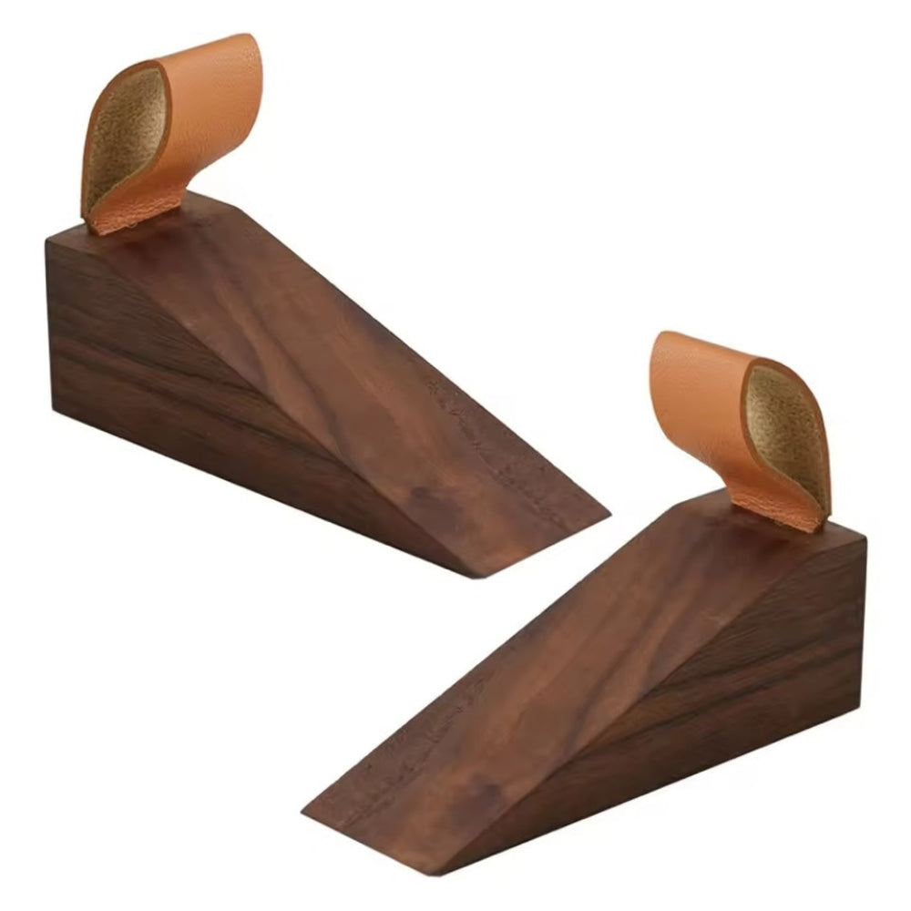 Sleek Wooden Door Stopper with Anti-Slip Base