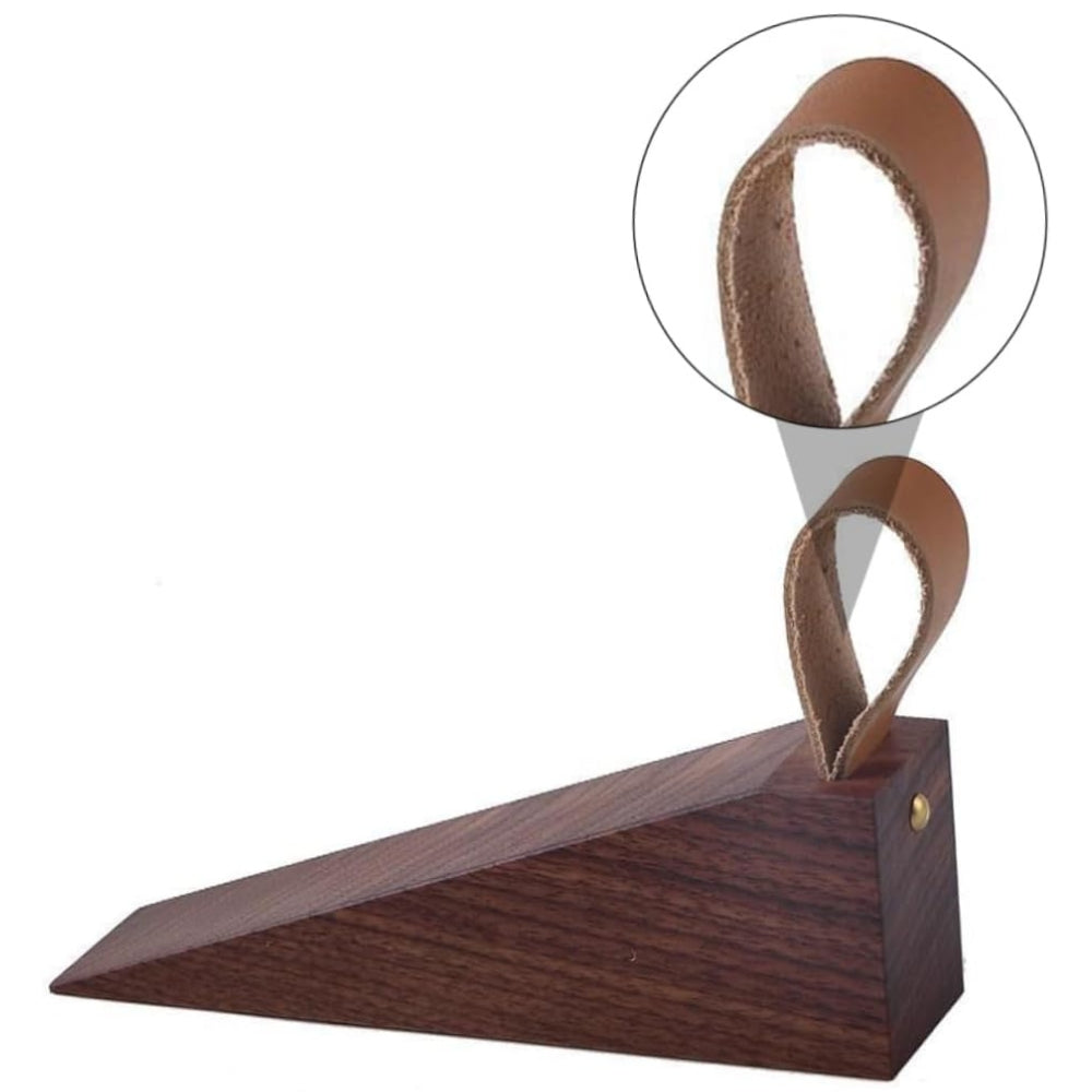 Sleek Wooden Door Stopper with Anti-Slip Base