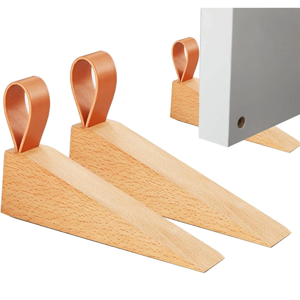 Sleek Wooden Door Stopper with Anti-Slip Base