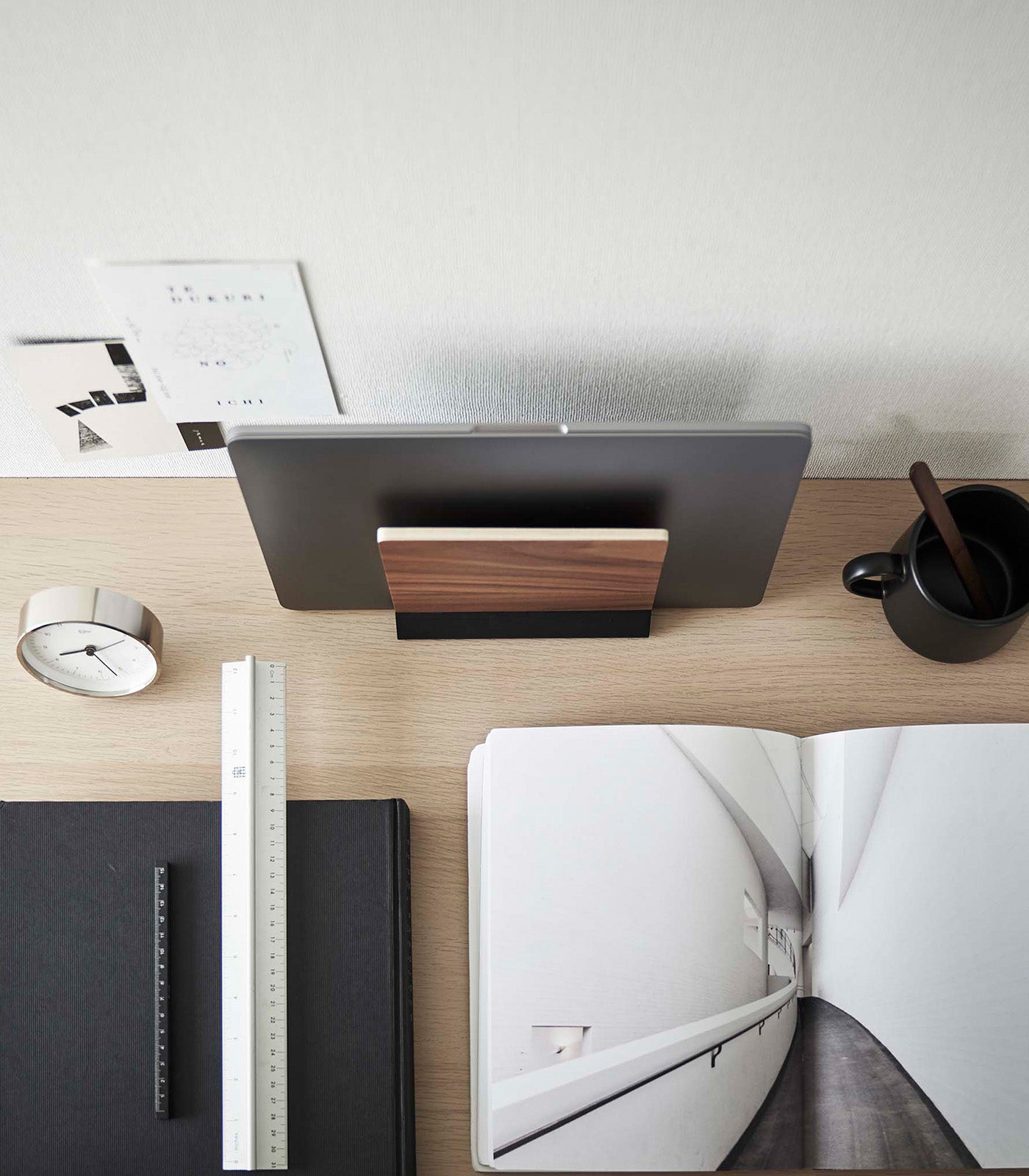 Slim Steel and Wood Laptop Stand