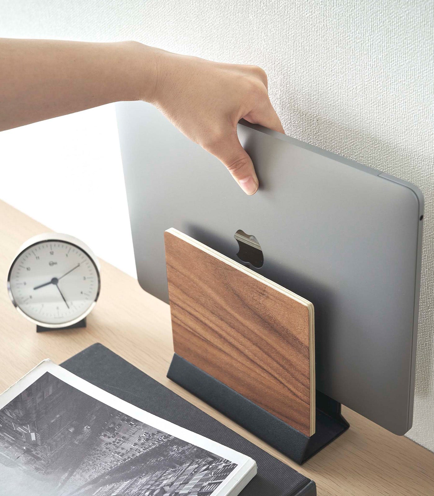 Slim Steel and Wood Laptop Stand