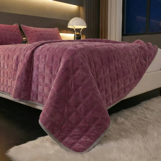 Quilted Padded Fitted Sheet with Elastic Edge for Double Bed