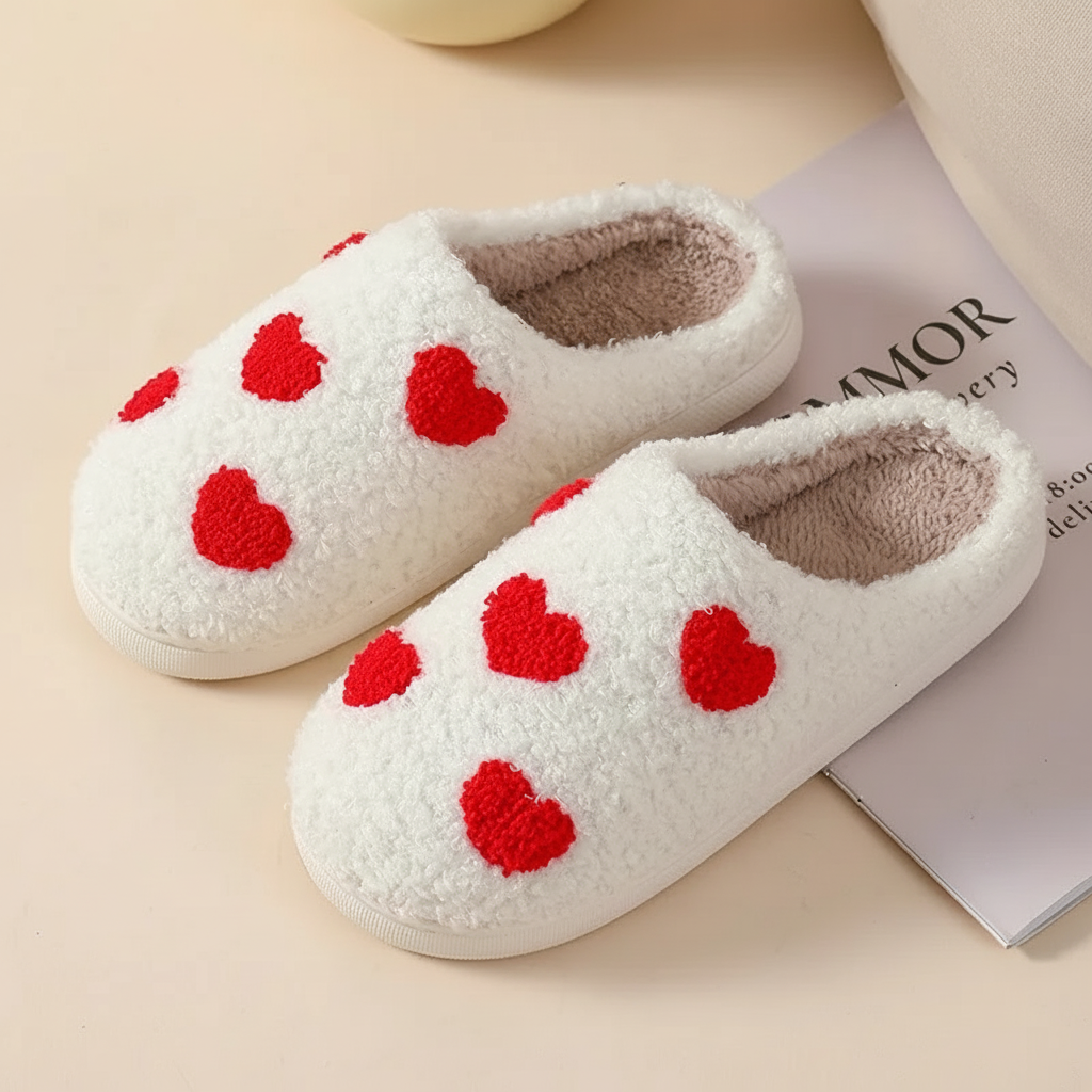 Cozy Heart and Mushroom Slippers with Soft Cushioning