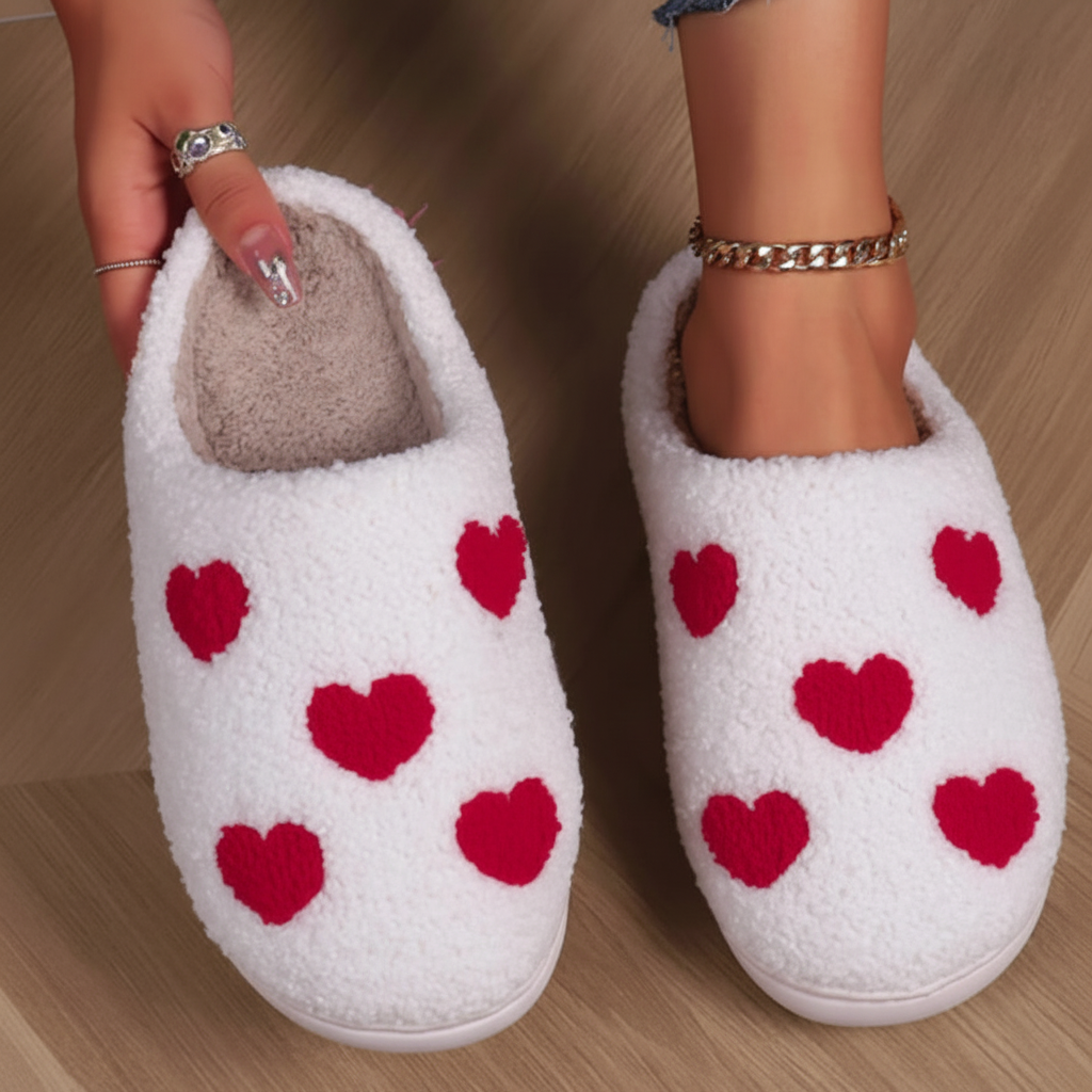 Cozy Heart and Mushroom Slippers with Soft Cushioning