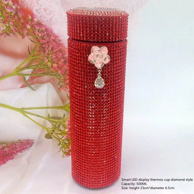 500ml Rhinestone Bling Thermos with LED Temperature Indicator