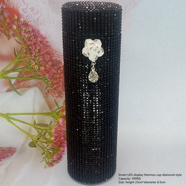 500ml Rhinestone Bling Thermos with LED Temperature Indicator