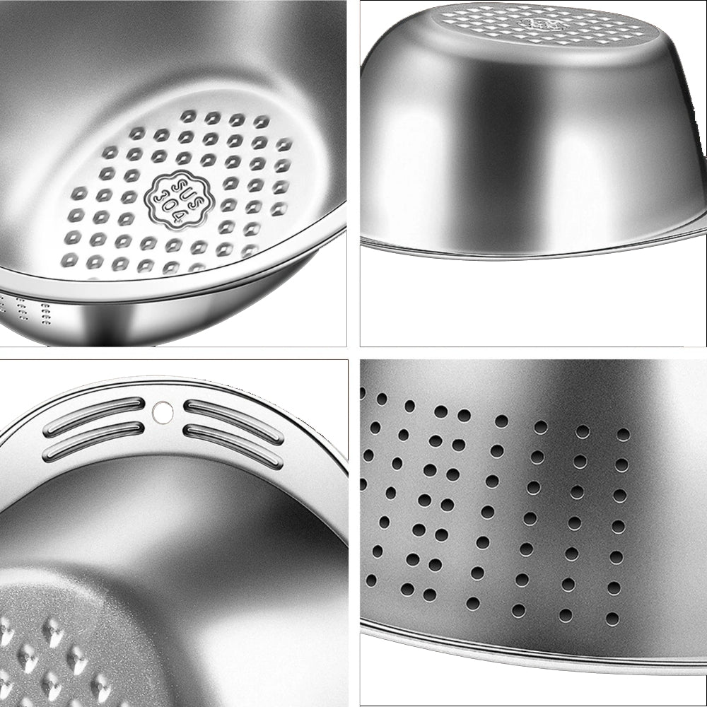 Stainless Steel Mesh Colander with Ergonomic Handle