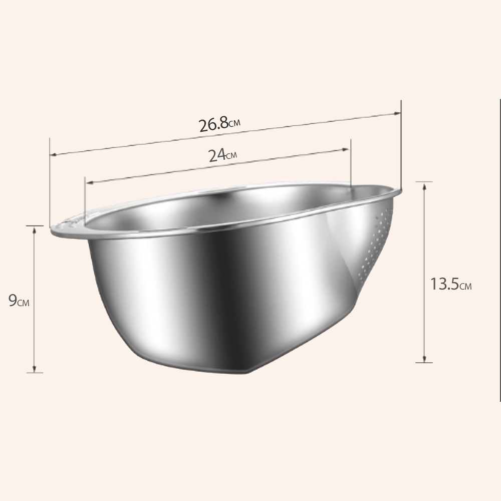 Stainless Steel Mesh Colander with Ergonomic Handle