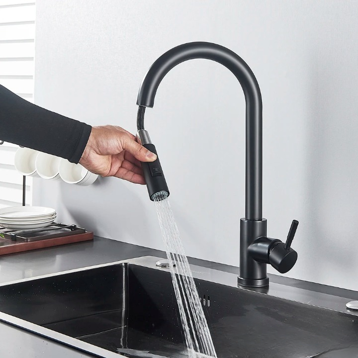 Smart Touch Kitchen Faucet with Pull-Out Spray Head in Brushed Nickel